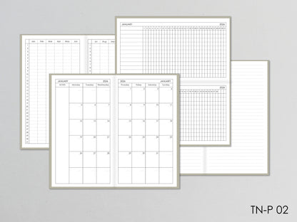 Travelers Notebook Inserts - Monthly Planner And Habit Tracker (Personal size) / TN-P-02