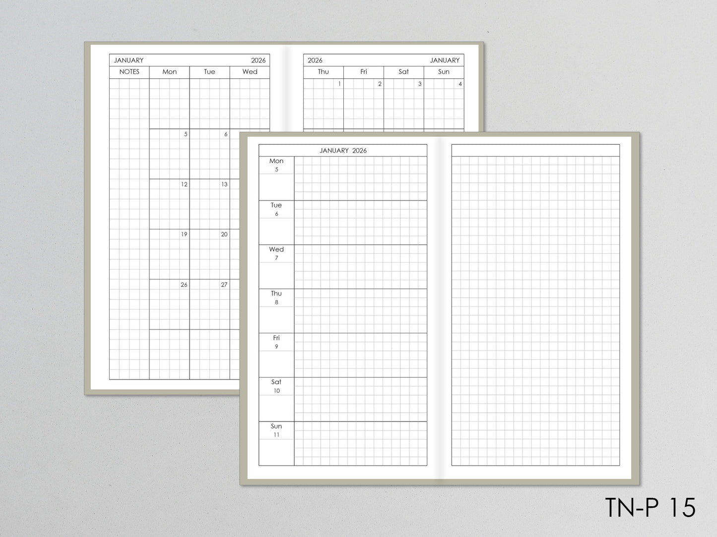 Traveler's Notebook Planner Inserts Hobonichi Styled (Personal size)