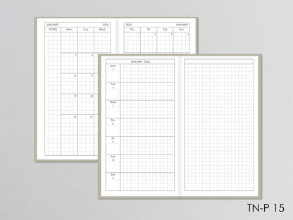 Traveler's Notebook Planner Inserts Hobonichi Styled (Personal size)