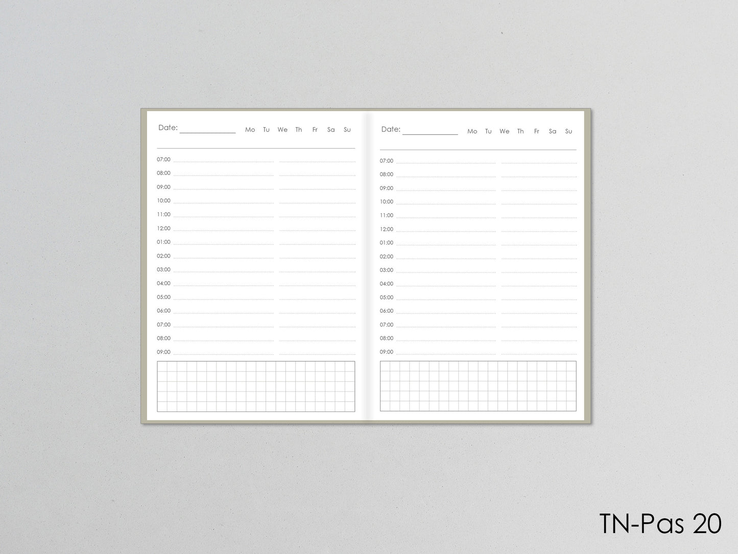 Daily Planner Inserts - Traveler's Notebook (Passport Size) / Tn-Pas 20