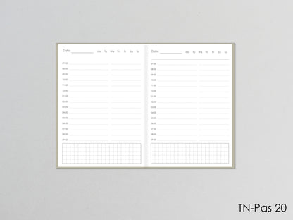 Daily Planner Inserts - Traveler's Notebook (Passport Size) / Tn-Pas 20