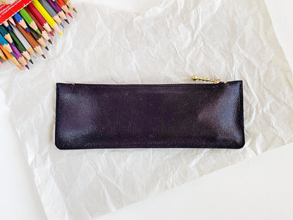 Black leather pen holder