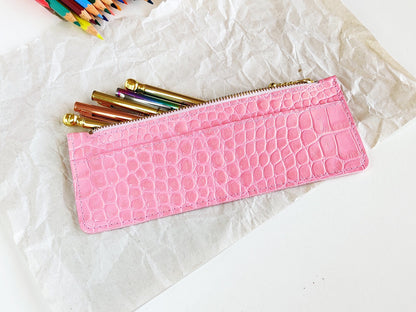 Zipper Pen case - Pink pen holder