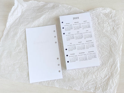 Monthly, Weekly Planner Inserts - Ring Binder Refill Bundle (Personal Size)