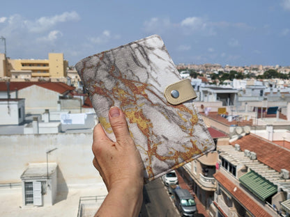 Ring Planner Notebook With Inserts - Fabric Marble Cover (Personal Size)