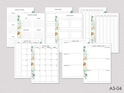 Monthly, Weekly Planner Inserts - Ring Binder Refill Bundle (A5 Size) / A5-04