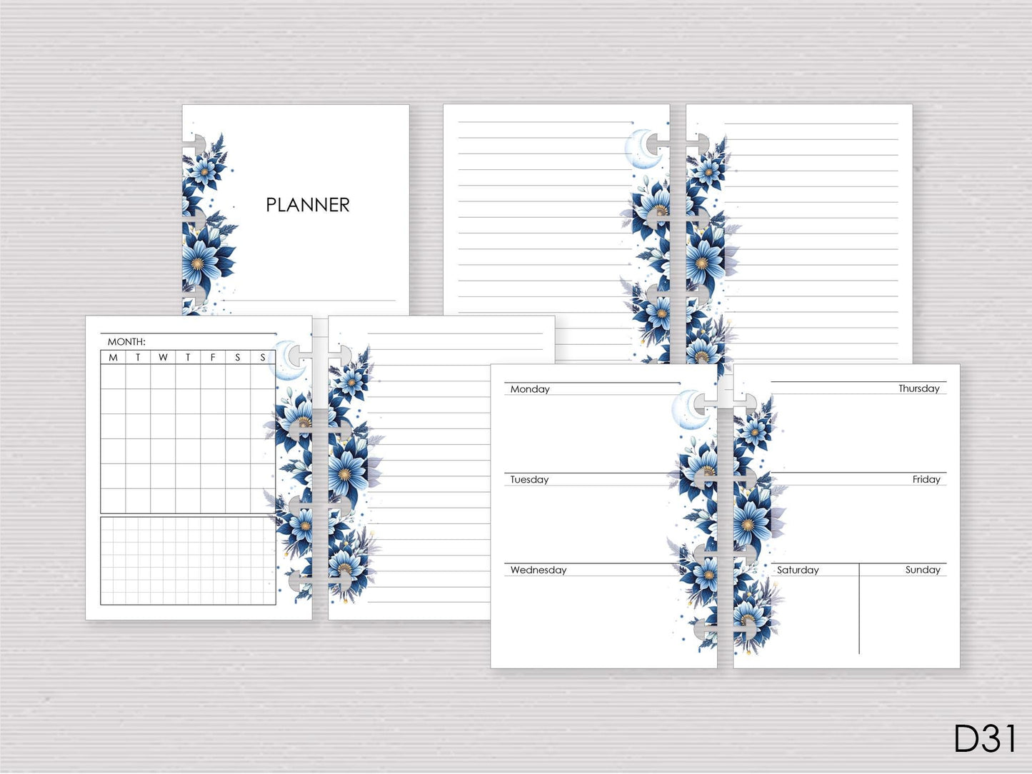 HP Micro planner inserts - Weekly and monthly pages