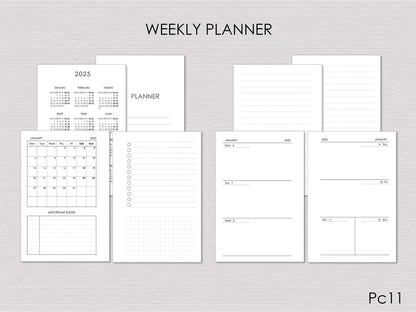 6-Ring Planner Inserts - Monthly And Weekly (Pocket Size) / Pc-11