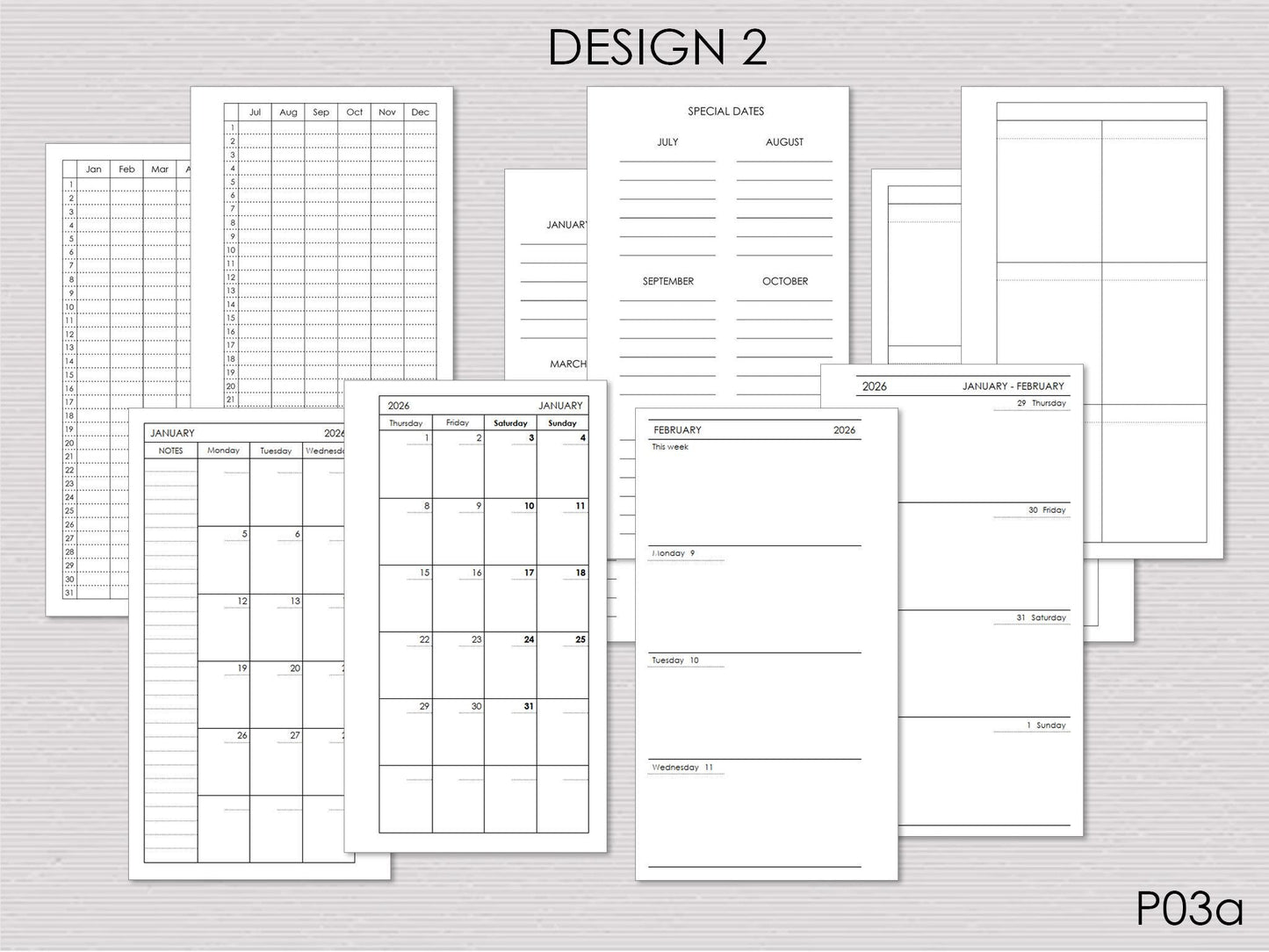 Ring Planner Inserts Bundle - Agenda Refill (Personal Size) / P03