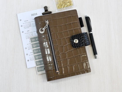Leather Notebook Binder - 6-ring Organizer (Personal size)