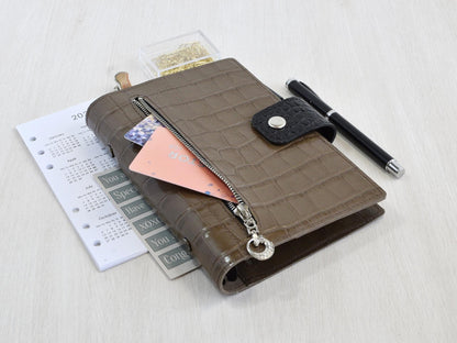 Leather Notebook Binder - 6-ring Organizer (Personal size)