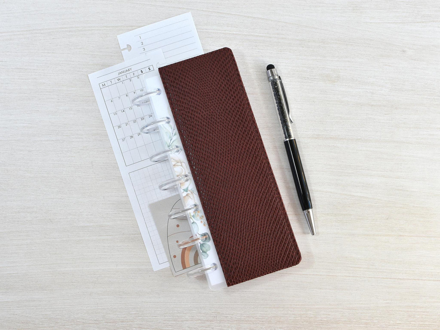 Disc-Bound Planner Notebook - Faux Leather Cover (HP Skinny Mini Size )
