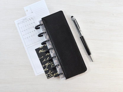 Discbound Planner Notebook - Faux Leather Cover (HP Skinny Mini size)