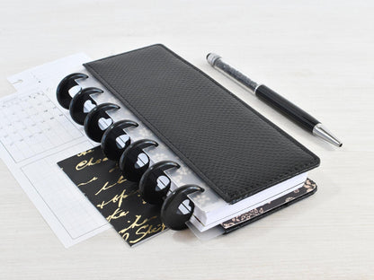 Discbound Planner Notebook - Faux Leather Cover (HP Skinny Mini size)