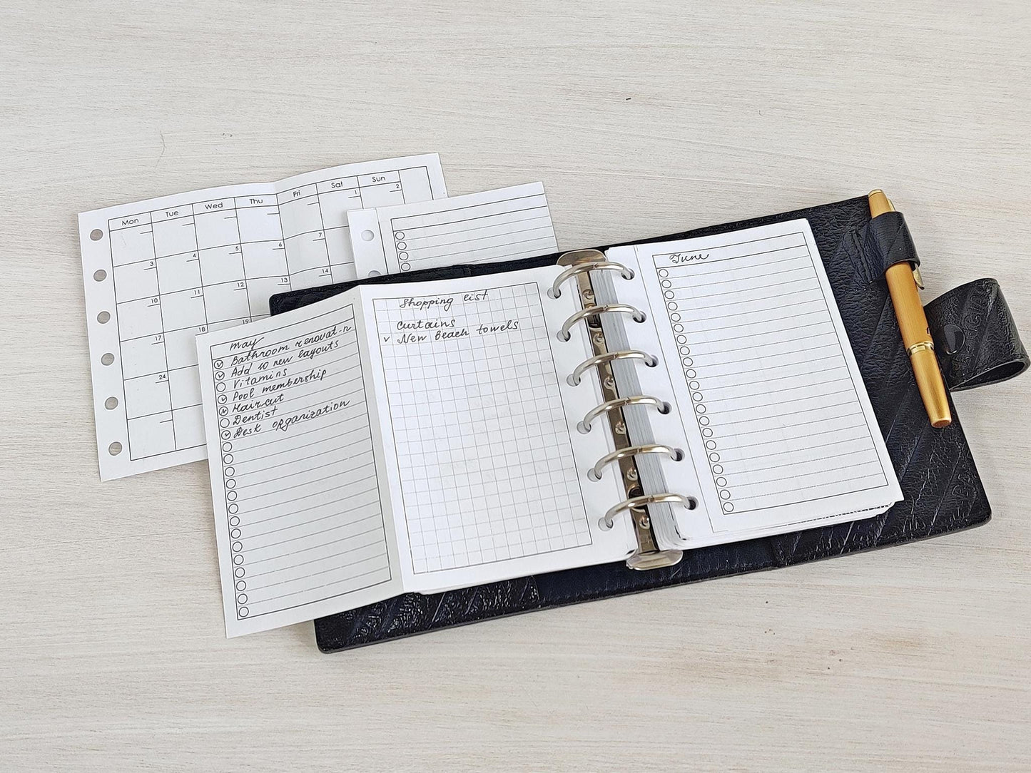 Monthly Fold Out Inserts - 6-Ring Binder Refill (Pocket Size) / Pc-16m