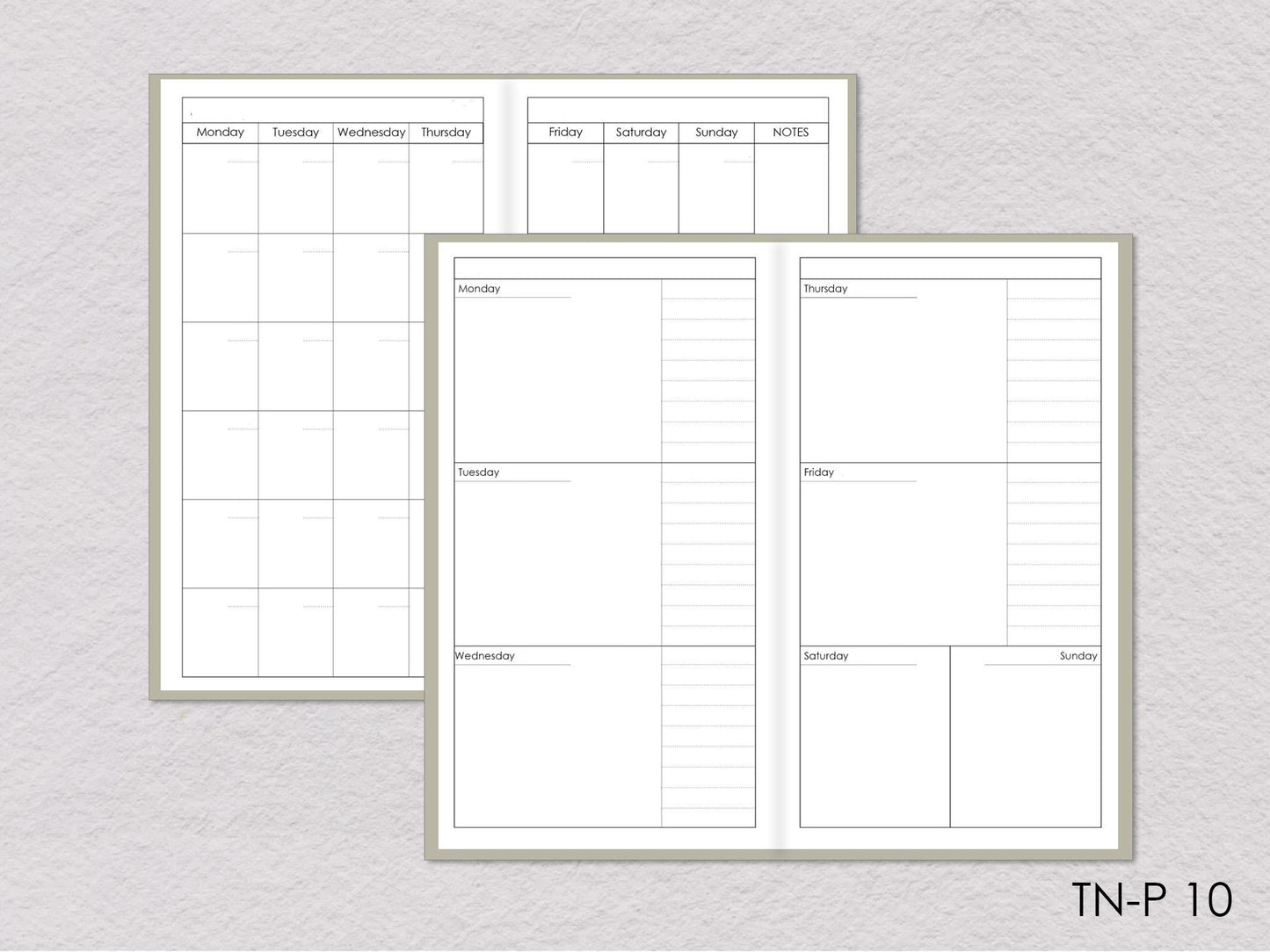 Travelers Notebook Planner Inserts - Monthly and Weekly (Personal size)