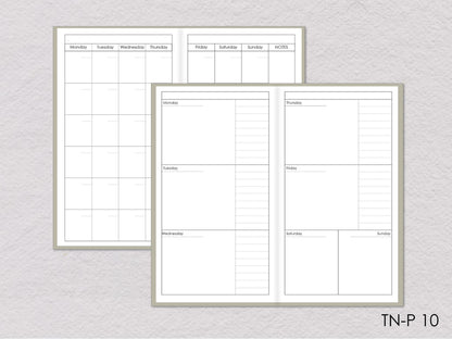 Travelers Notebook Planner Inserts - Monthly and Weekly (Personal size)