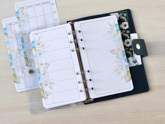 Monthly, Weekly Planner Inserts - Ring Binder Refill Bundle (Personal Size)