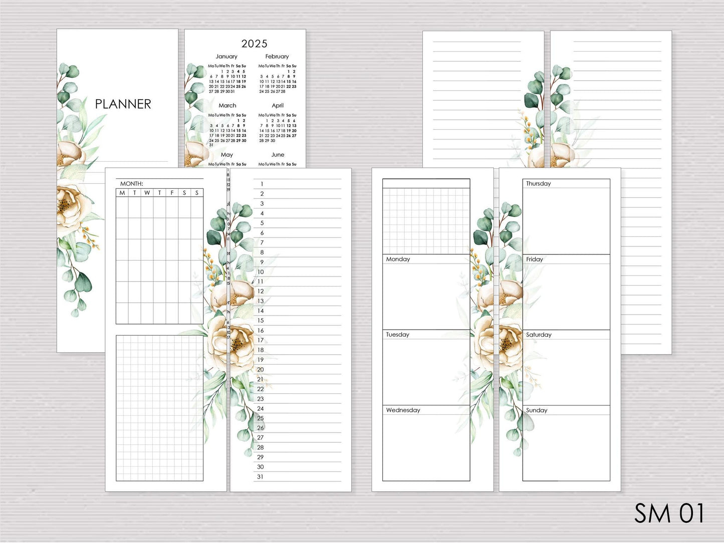 Disc-Bound Planner Notebook - Faux Leather Cover (HP Skinny Mini Size )