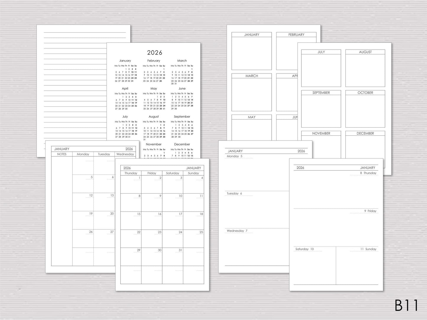 Hardcover Planner: Faux Leather Agenda, Weekly & Monthly
