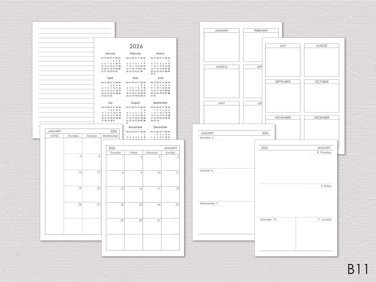 Planner pages a6 size