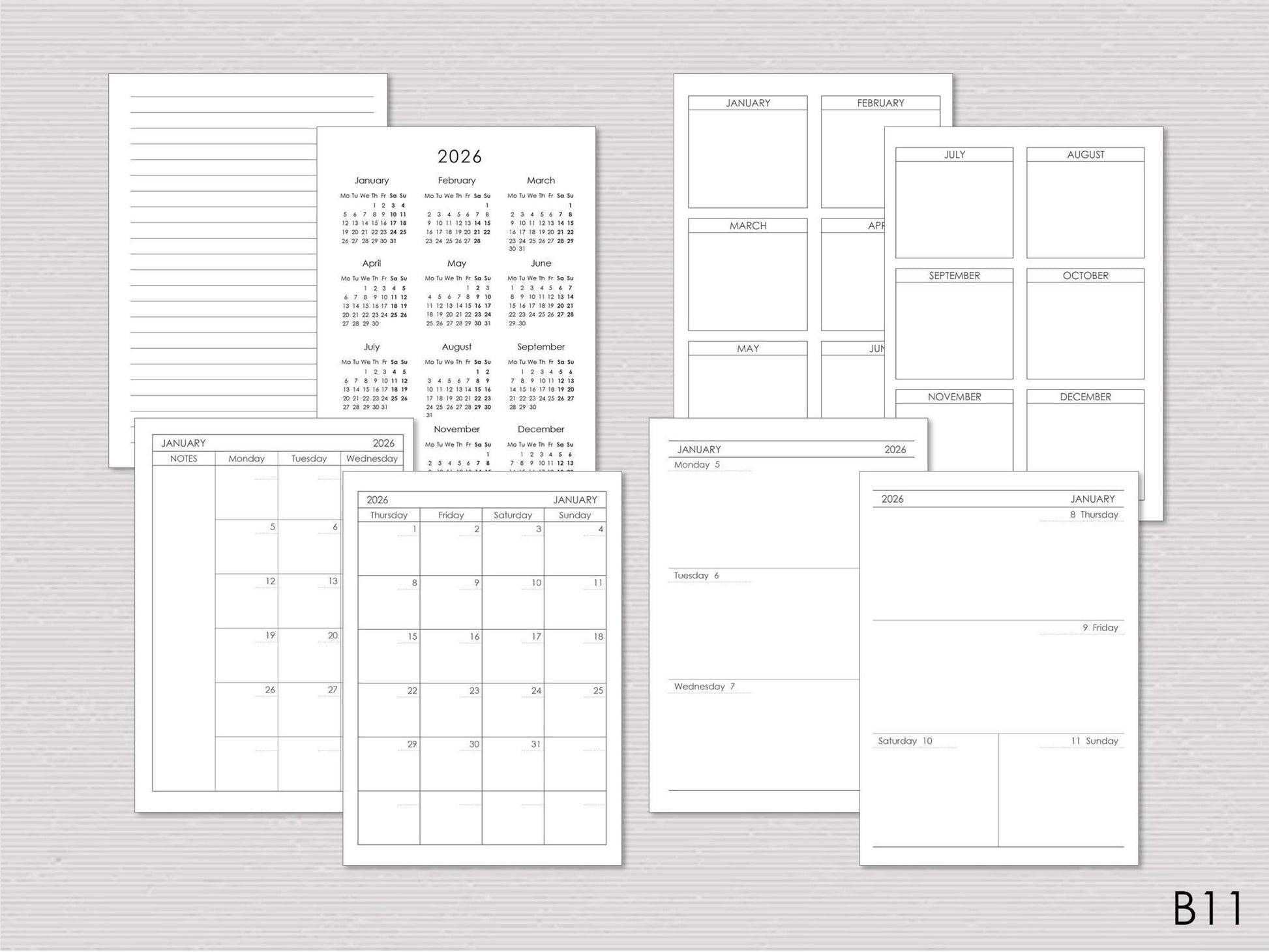 Planner pages a6 size