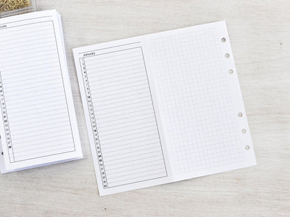 Monthly Fold Out Inserts for Ring Planner (Personal Size) / P20