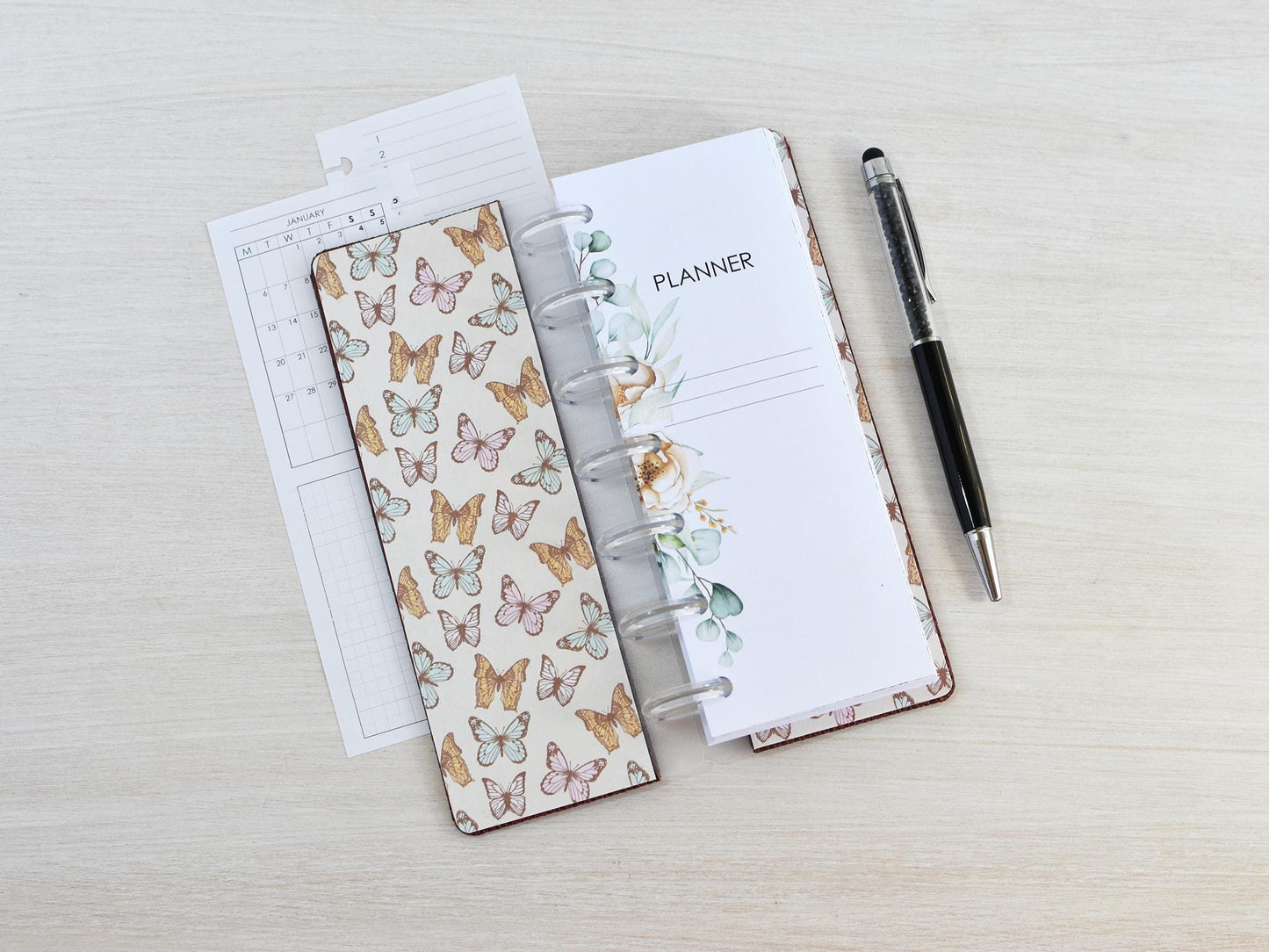 Disc-Bound Planner Notebook - Faux Leather Cover (HP Skinny Mini Size )