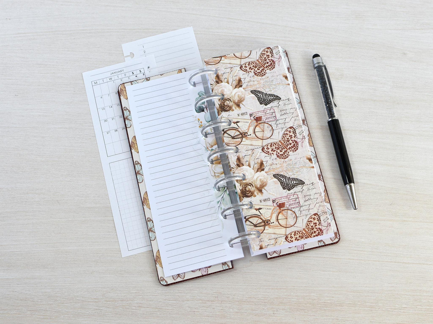 Disc-Bound Planner Notebook - Faux Leather Cover (HP Skinny Mini Size )