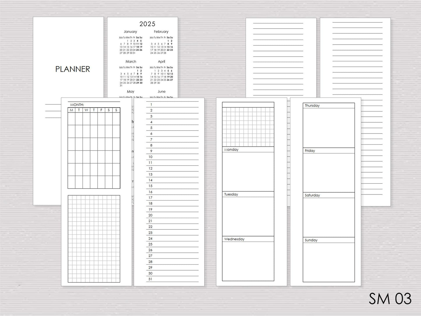 Discbound Planner Notebook - Faux Leather Cover (HP Skinny Mini size)