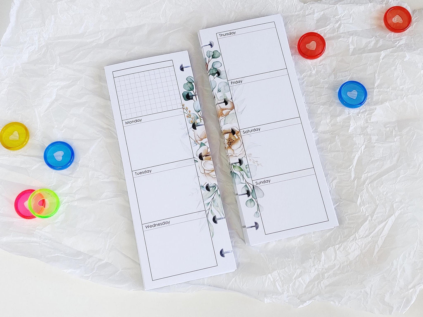 Monthly And Weekly Inserts - Disc Planner Refill (HP Skinny Mini Size)