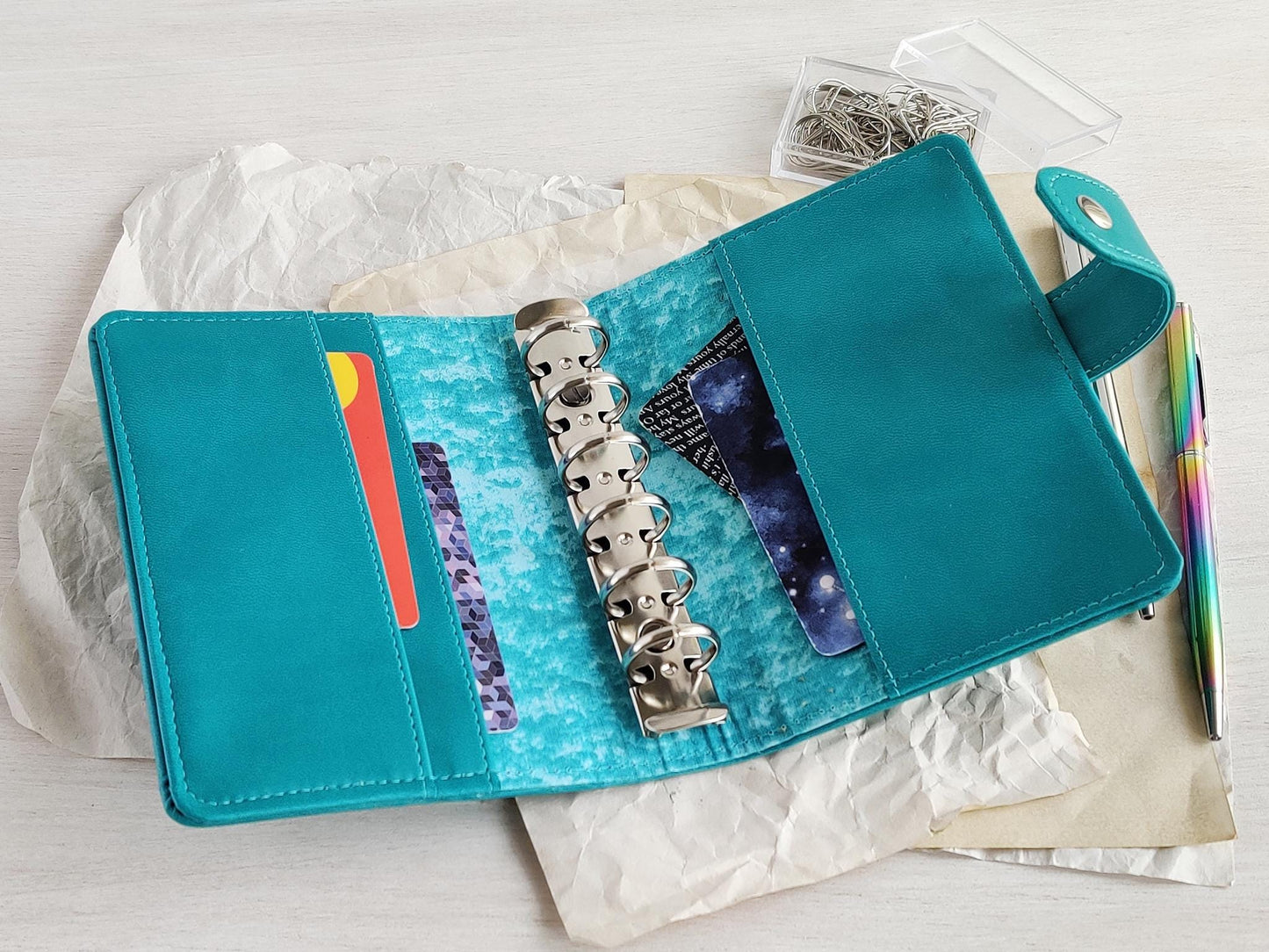 Pocket Ring Notebook Cover - Binder Organizer (Pocket size)