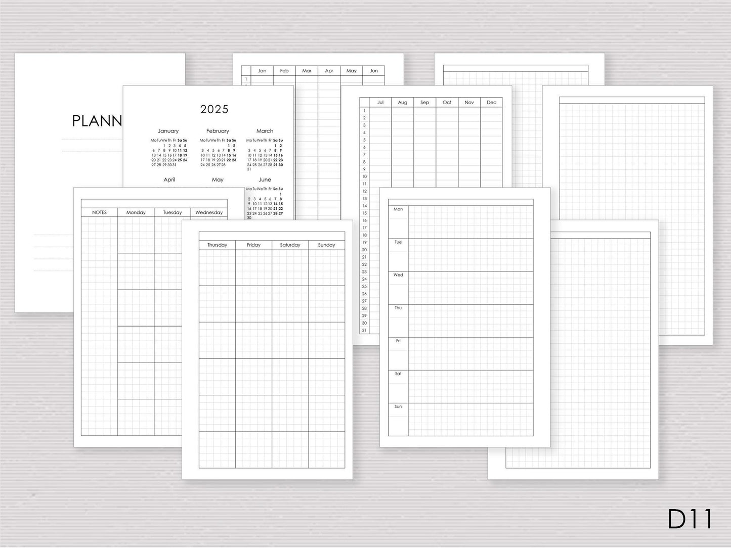 Happy Planner pages weekly and monhly Hobonichi styled