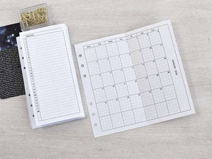 Monthly Fold Out Inserts for Ring Planner (Personal Size) / P20