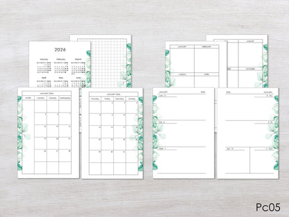 Monthly Weekly Planner Refill Inserts (Pocket Size) / Pc05