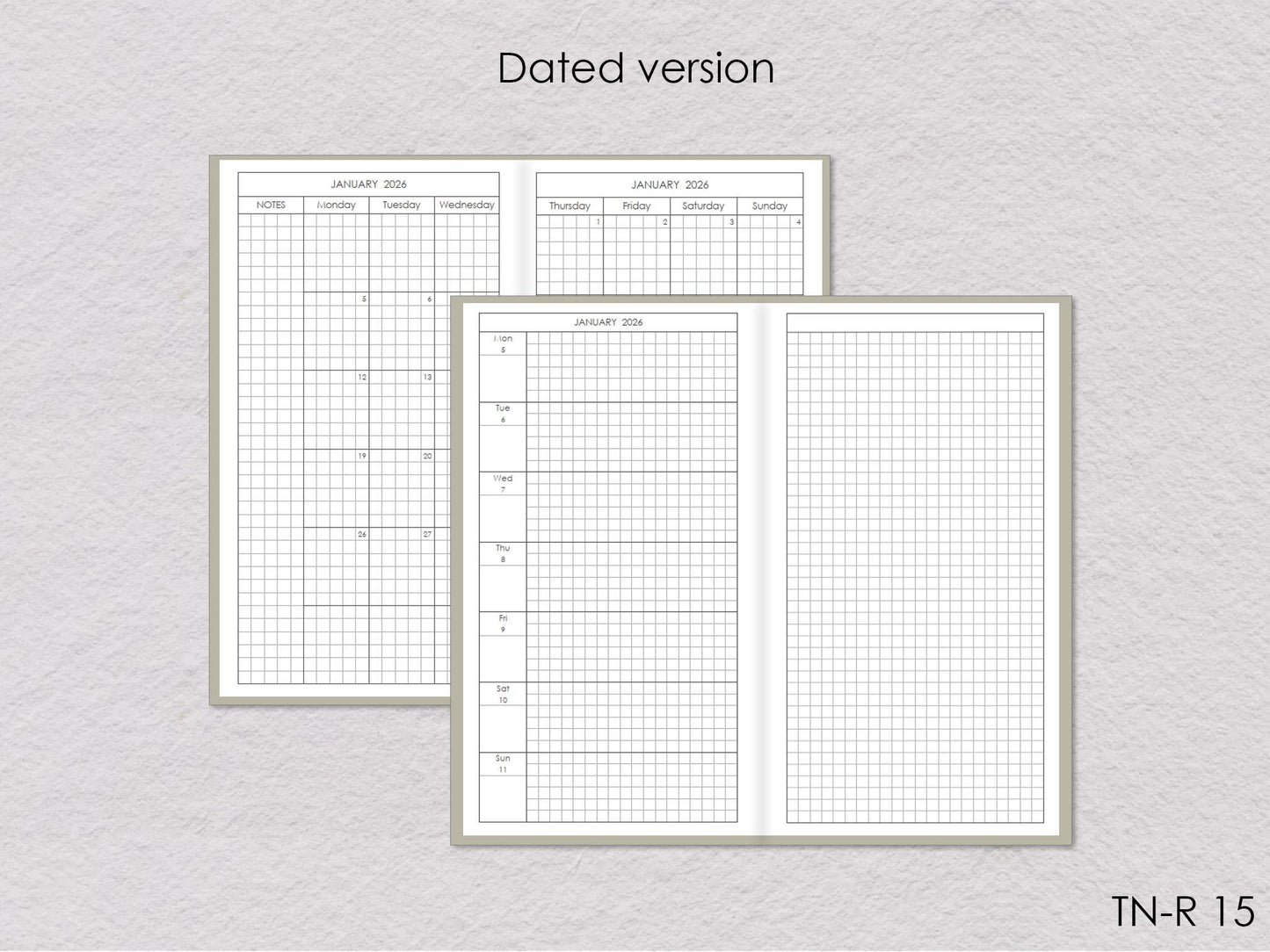 pages for travelers notebook standard dated version