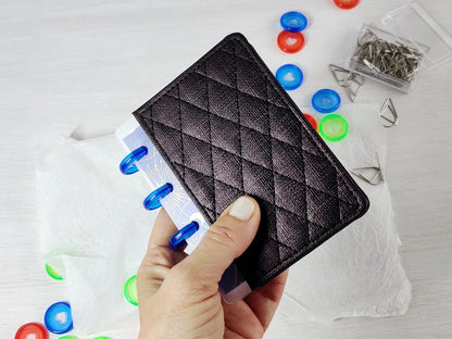 Discbound Planner Notebook - Quilted Faux Leather Cover (HP Micro size)