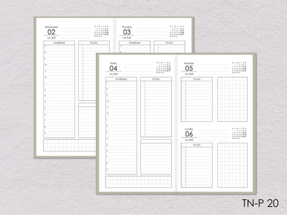 Daily Planner Inserts - Travelers Notebook (Personal Size)