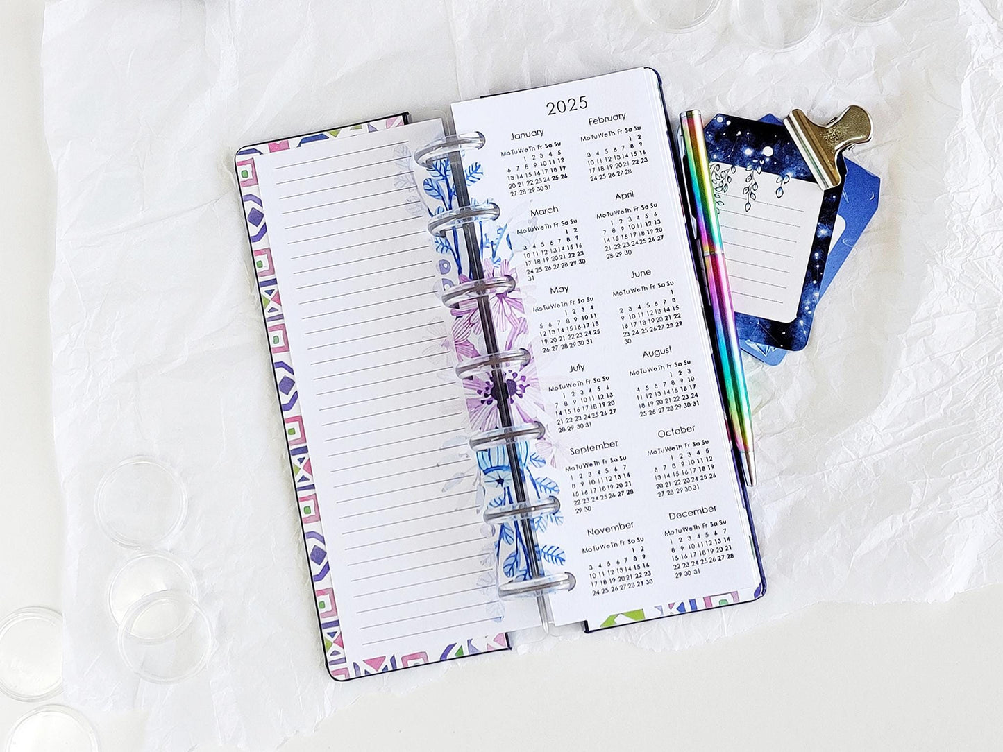 Monthly and Weekly Inserts - Disc Planner Refill (HP Skinny Mini Size)