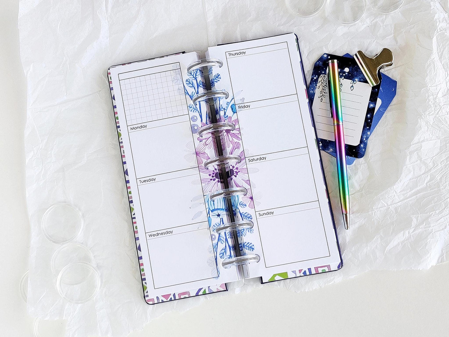 Monthly and Weekly Inserts - Disc Planner Refill (HP Skinny Mini Size)