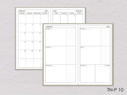 Travelers Notebook Planner Inserts - Monthly and Weekly (Personal size)