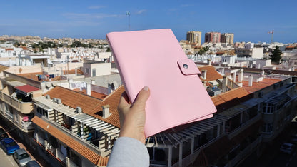 Leather Planner Binder - Ring Organizer Cover (A5 size)