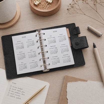 Printable Calendar 2027 2028 (Pocket Size) - Digital Inserts R-001